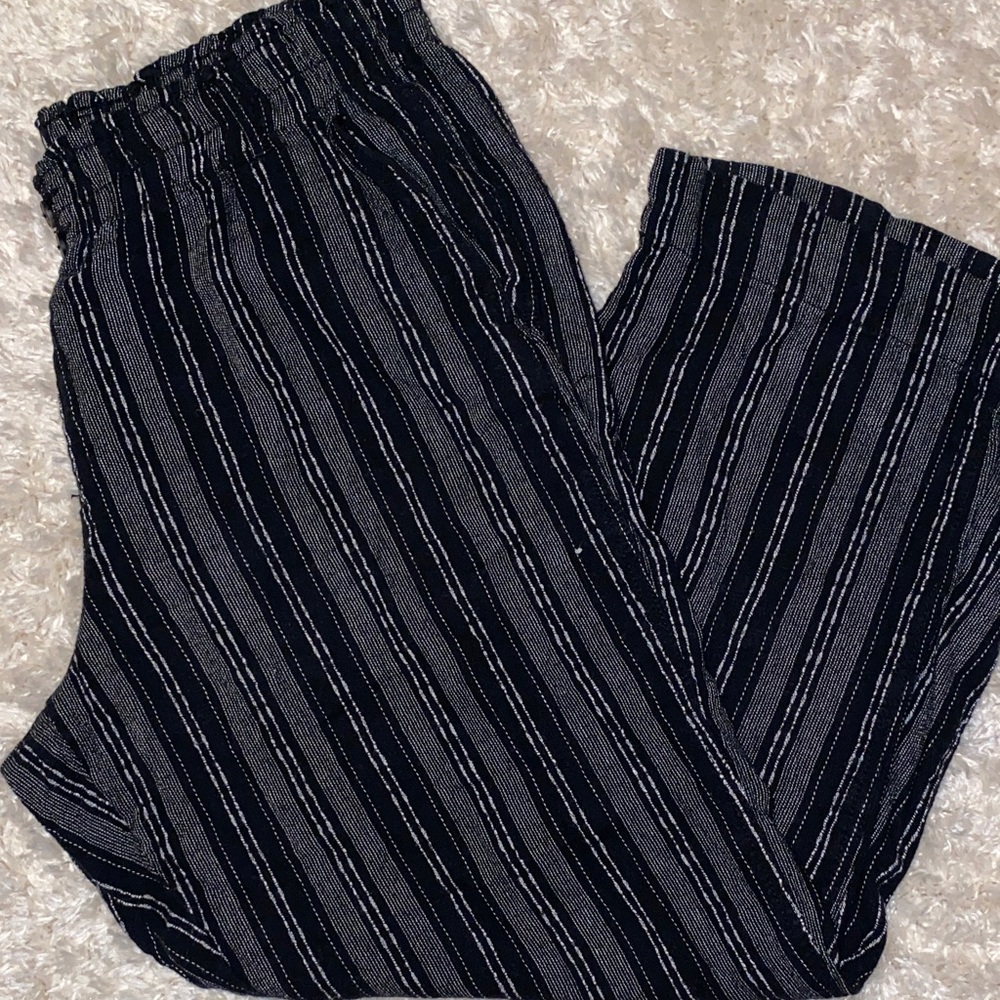 ✨ BRIGGS Linen Blend Striped Pull-On Pants — Black & White — XL ✨